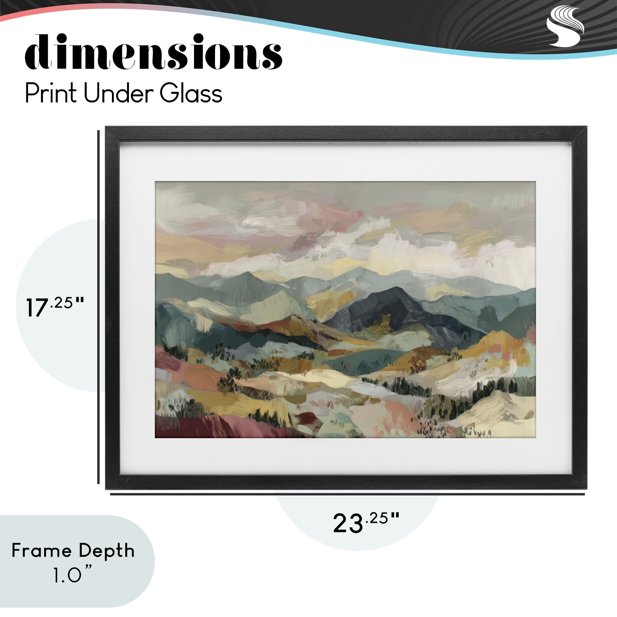 Stupell Industries Mountain Valley Vista Black Framed Print Under Glass, design by Chromatic Storm Studio