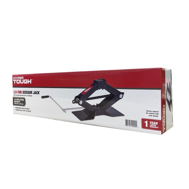 Hyper Tough T10152W Lifting Scissor Jack, 1.5 Ton Black - Walmart
