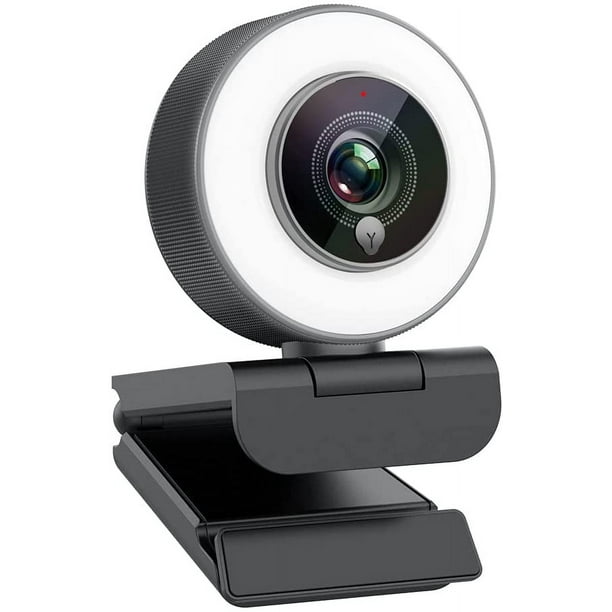Cámara web HD de 1080P con luz de anillo ajustable y micrófono integrados. Cámara web Af de enfoque automático avanzado para Google Meet Xbox Gamer Facebook Youtube Streamer Zhivalor CZDZ-ST1