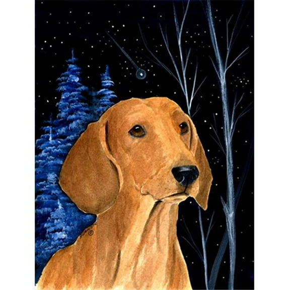 Starry Night Dachshund Flag - Garden Size, 11 x 15 in.