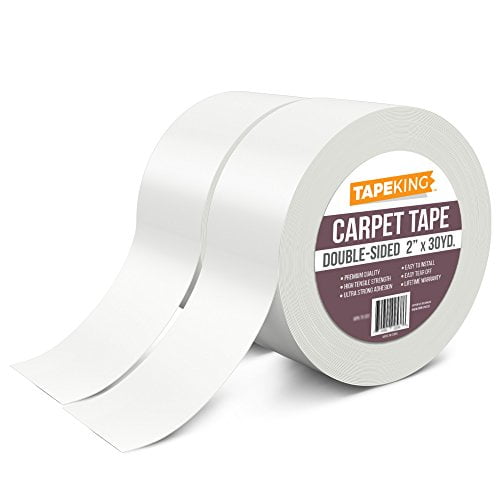 (2Pack) Tape King Double Sided Carpet Tape White Indoor/Outdoor Rug