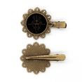 thumbnail image 1 of Totem Pattern Geometry Fan Alien Vintage Metal Flower Hairpin Hair Piece Headdress, 1 of 3