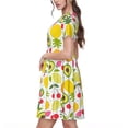 thumbnail image 2 of Easygdp Avocado And Pineapple para Vestido Transpirable de Mujer, Vestido Suelto de Manga Corta con Pliegues y Bolsillos para el Verano, 2 of 6