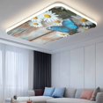 thumbnail image 2 of Fluorescent Light Covers 4 Pack 4x2 ft White Daisy Ceiling Light Covers Blue Butterfly Light Filters for Classroom, Office & Home, Drop Ceiling Light Covers, 2 of 8