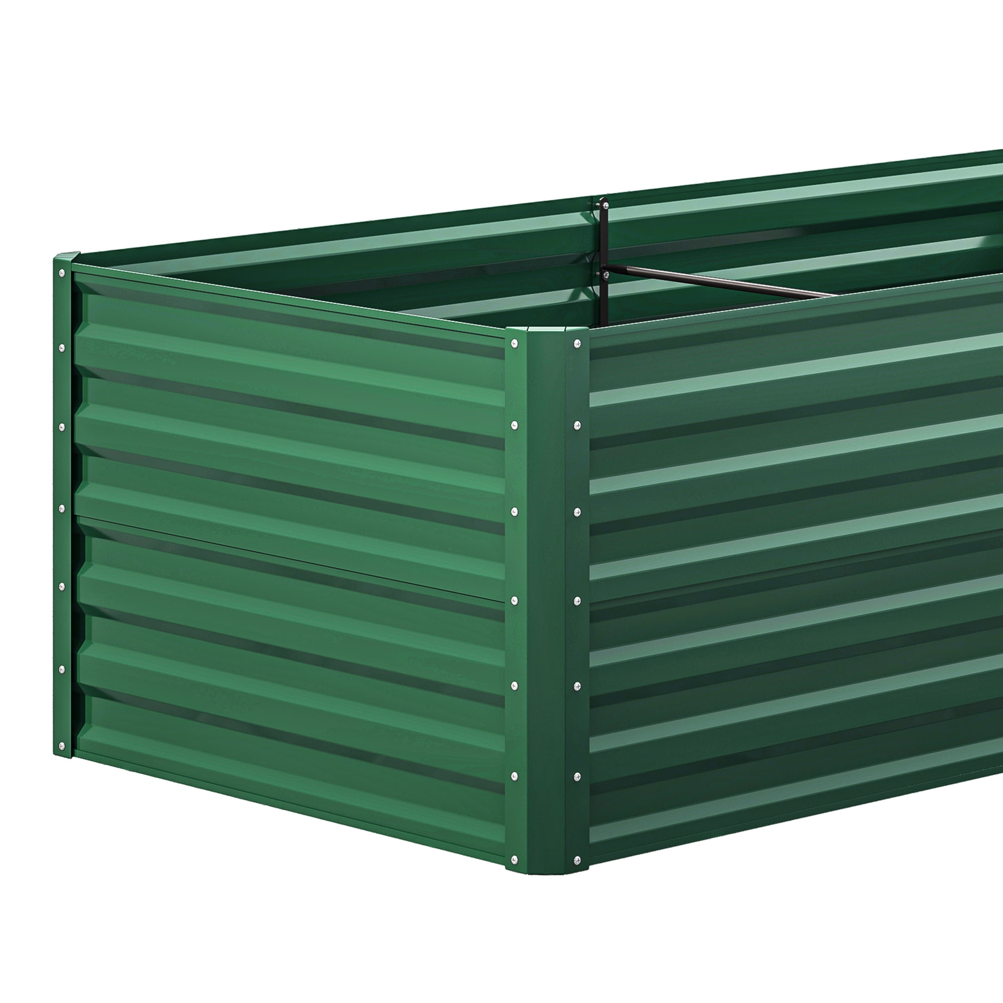 Dextrus 6x3x2Ft Large Raised Garden Bed, Galvanized Metal Planter with Accessories & Gloves, Green