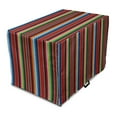 thumbnail image 1 of Cinco de Mayo Dog Crate Cover, Mexican Serape Colorful Stripes Vertical Lines Latino Design Illustration, Easy to Use Pet Kennel Cover for Medium Large Dogs, 35" x 23" x 27", Multicolor, by Ambesonne, 1 of 6