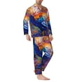 thumbnail image 2 of Fuzoiu Rooster Oil Painting Print Men's Long-Sleeved Pajama,Lounge Button Down Nightwear,Mens Notch Collar Pajama Set -XX-Large, 2 of 7
