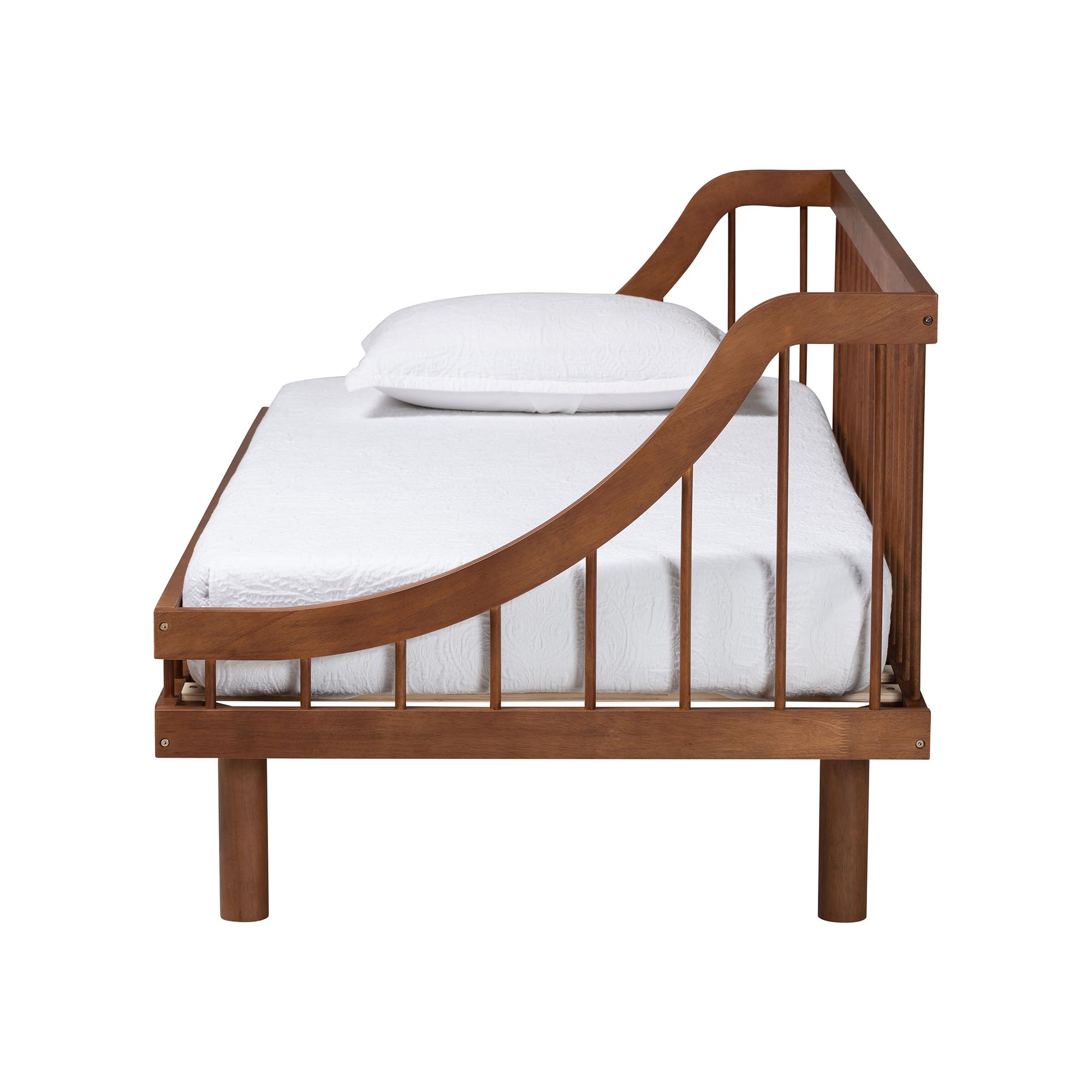Baxton Studio Helio Mid-Century Daybed, Twin, Walnut Brown