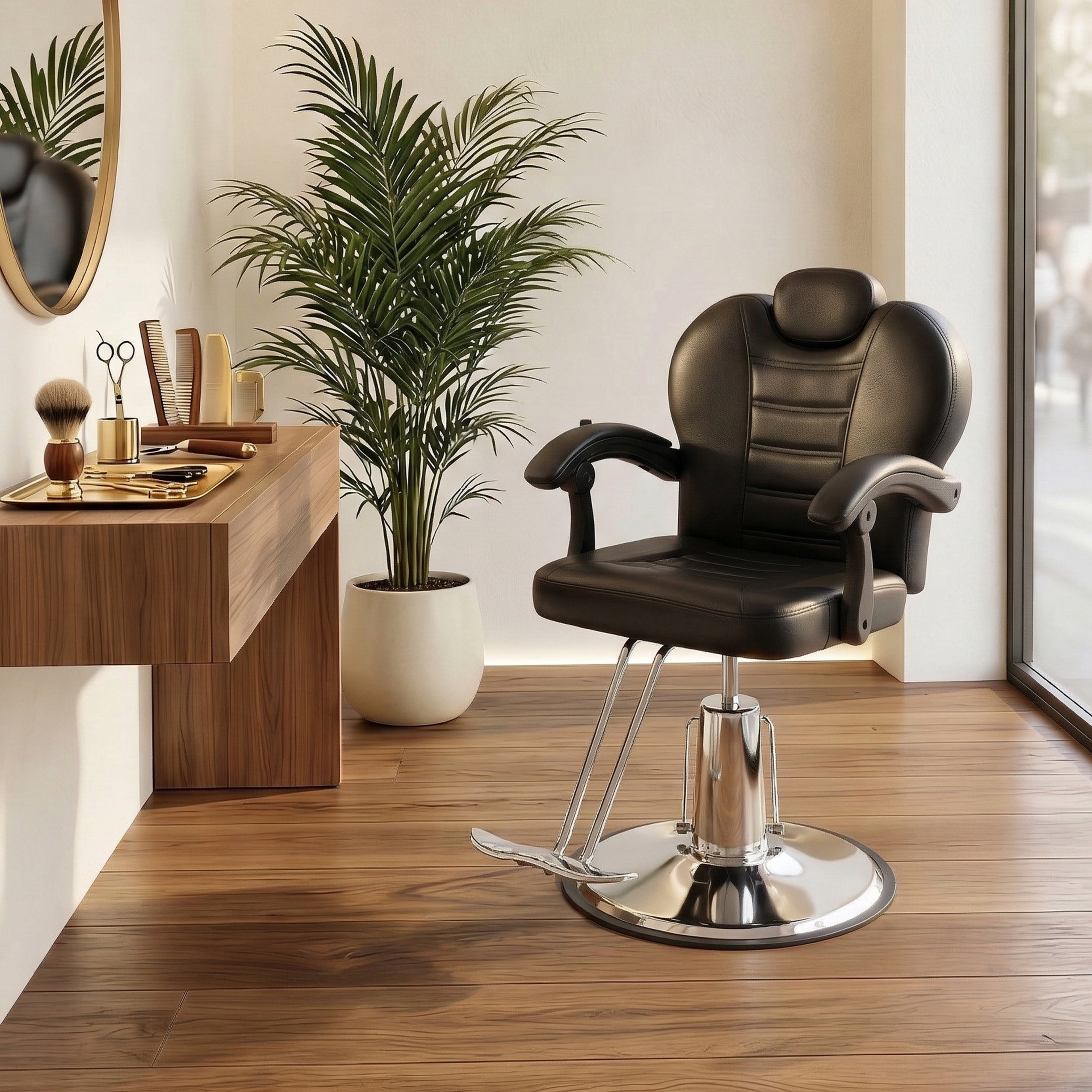 PureSana Kyler Professional Salon Chair, 360-Degree Swivel