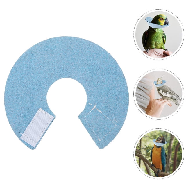 NIYANGLE Parrot Recovery Collar Anti-bite Pet Bird Collar Sky Blue Circular 1Set