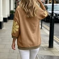 thumbnail image 6 of Wensltd Women Sweatshirt Round Neck Three Quarter Sleeve Soft Pullover Casual Loose Fit Tops, 6 of 8