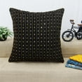 thumbnail image 3 of S4Sassy Decorative Gold Beaded Cushion Cover Pillow Cover Black Velvet Pillow Case 12 x 12, 3 of 5