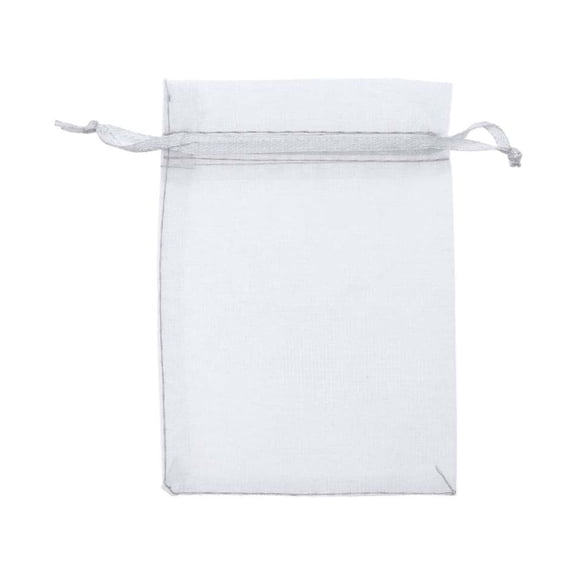 PENIKOKO 50 Pcs White Mesh Drawstring Bags for Jewelry, Candies, Party Favors, Packaging, Small Storage