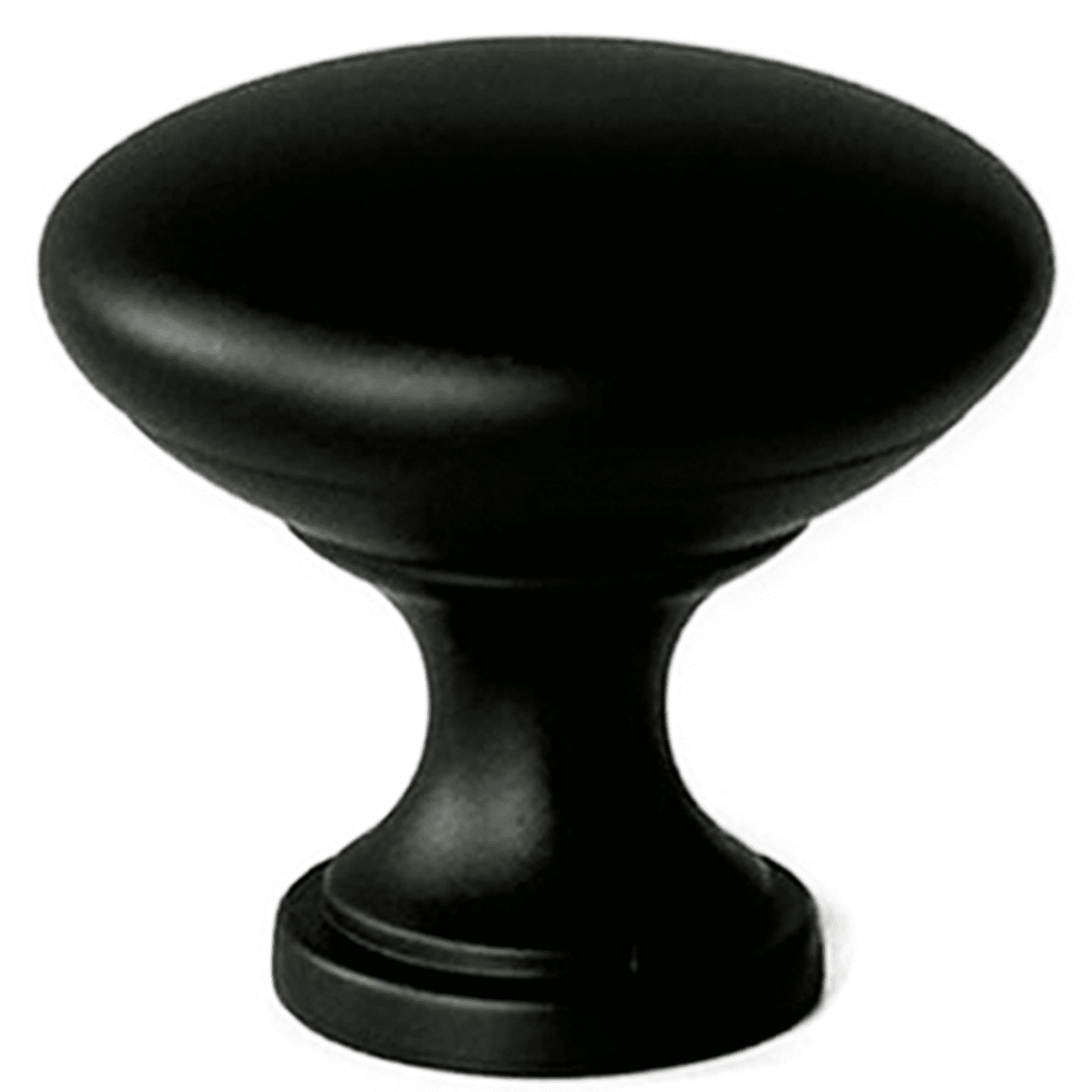 (2 pack) Mainstays Matte Black Round Mushroom Knob, Steel, 2 pack