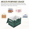 thumbnail image 6 of Yayeee Collapsible Cube Storage Bin with Lid Fabric Closet Decorative Basket with Handles, Green Art Abstract Pattern, 6 of 7