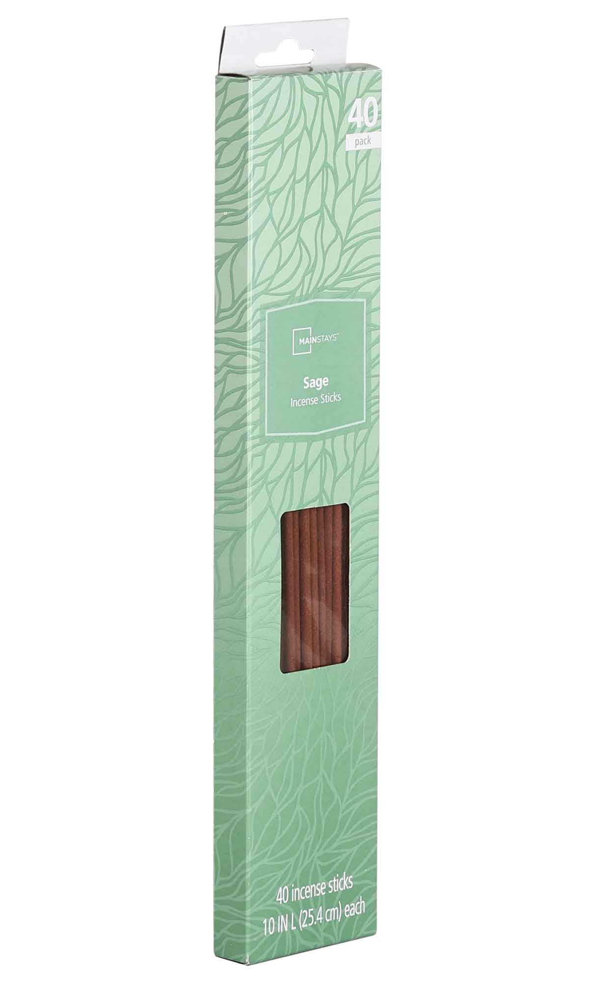 (8 pack) Mainstays Incense Sticks, Sage Fragrance (Light Green), 40 Pack