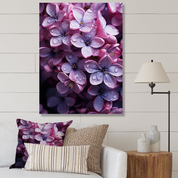 Designart "Flowers Lilacs" Floral Canvas Wall Art