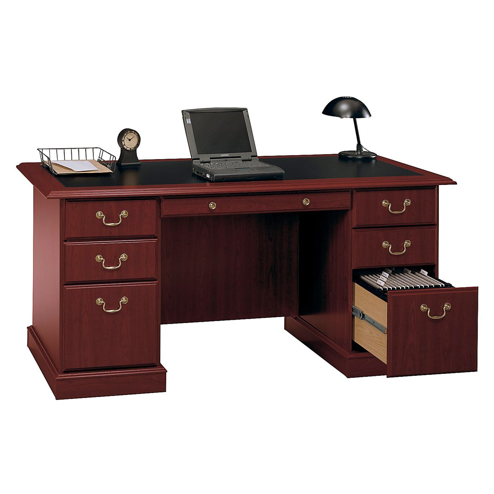 Bush Furniture Saratoga Executive Desk with Drawers