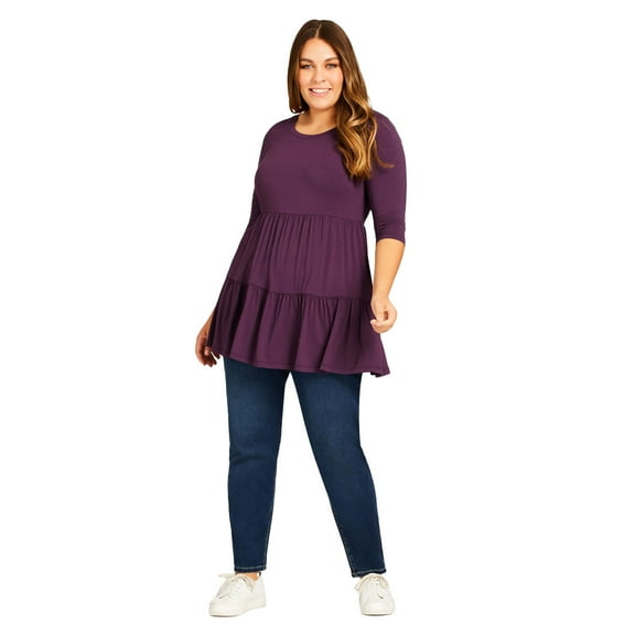 Avenue Women's Plus Size Petite Butter Denim Pull-On High Rise Jean