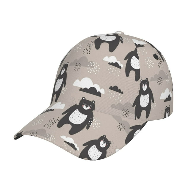 Fotbe Cartoon Bear Brown Gorro Clásico de Béisbol, Gorra Ajustable con Broche Snapback, Gorro de Exterior de Algodón Suave