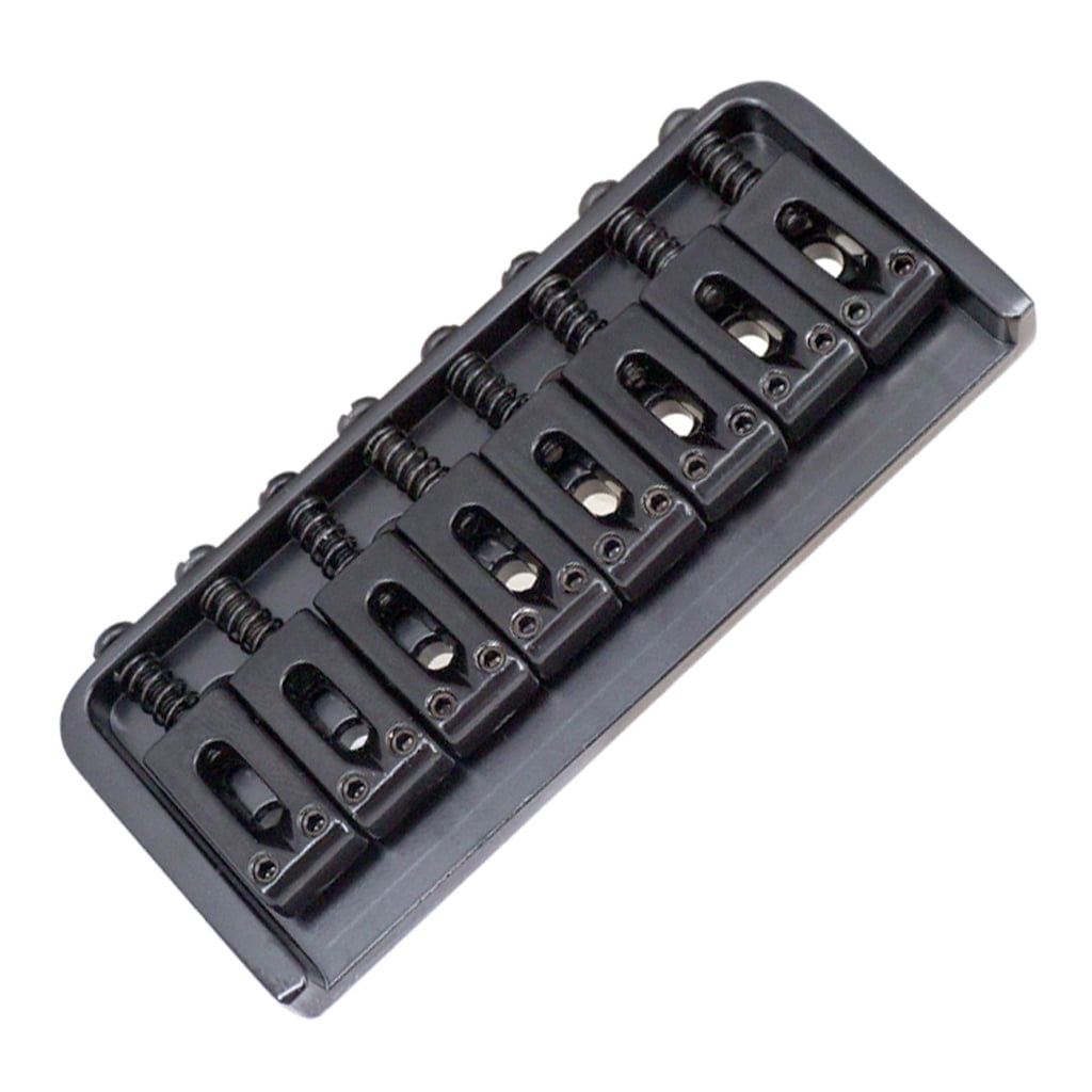 Black Thru-String Hard Tail Fixed Bridge Saddle for 8-String Electric Guitar