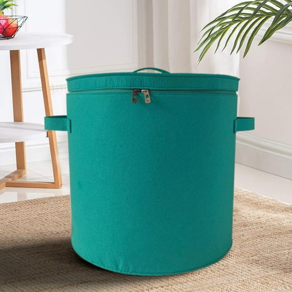 COM1950s Zippered Storage Basket,Foldable Laundry Hamper for Home Use,Large Capacity Organizer for Toys and Clothes,Collapsible Design,13.4X16.5 Inches