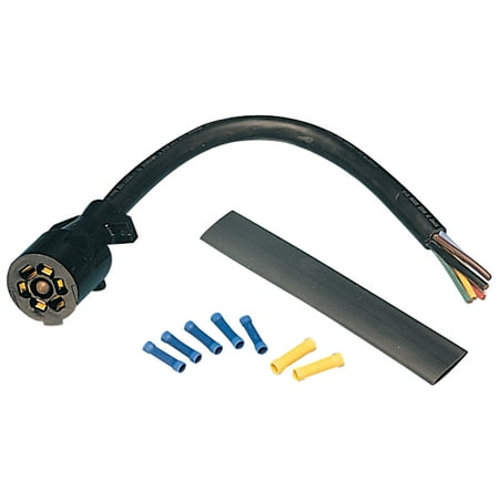 Cable Molded Ends - Bargman 54-67-525 7-Way Molded Trailer End with 1' Cable