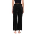 thumbnail image 3 of INSPIRE CHIC Women's Velvet Trousers with Pockets Sleepwear Bottoms Jogger Wide Leg Lounge Pants M Black, 3 of 5