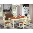 thumbnail image 3 of East West Furniture Nicoli 5-piece Wood Dining Table and Chairs in Cherry, 3 of 3