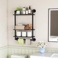 thumbnail image 6 of Bathroom Shelves Wall Mounted, 3 Tier Towel Racks with Towel Bar, 26in Stainless Steel Floating Pipe Shelves Over Toilet, Wall Shelves for Bathroom Laundry Room Kitchen Storage, 6 of 8