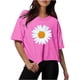 thumbnail image 1 of Camisetas Sobredimensionadas para Mujeres Gota Hombro Cuello Redondo Cultivo Top de Entrenamiento, Blusa de Verano Casual para Diario Y Fitness, 1 of 5