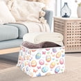 thumbnail image 3 of Yayeee Collapsible Cube Storage Bin with Lid Fabric Closet Decorative Basket with Handles, Pastel Easter Pattern, 3 of 7