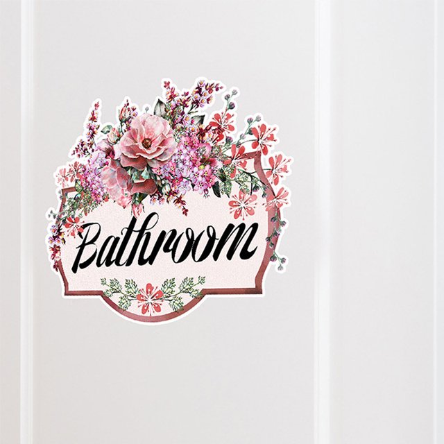 Adhesivo de pared con estampado floral para baño, PVC, 30 x 40 cm, elegante