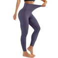 thumbnail image 2 of Women's High Waisted No Front Seam Leggings - Tummy Control Full Length Yoga Pants for Workout & Daily Wear Purple XL 23" Inseam, 2 of 6