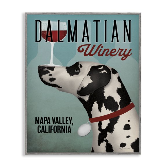 Stupell Industries Shabby Chic Vintage Dalmatian Winery Gray Framed Giclee Art, 24 x 30, by Ryan Fowler