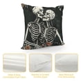 thumbnail image 4 of Autua Skeleton Frame Roses Graphic Decorative Cushion Cover for Home Couch Living Room Bed Sofa - Aesthetic Decorative Pillow Case for Men Women Boy Girl - 1PC Pack 24x24in, 4 of 5