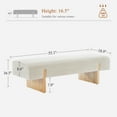 thumbnail image 5 of Zesthouse 55.1" Upholstered Bench, Modern Linen Ottoman Bench with Wooden Legs, Entryway Bench for Bedroom Living Room, Beige, 5 of 11