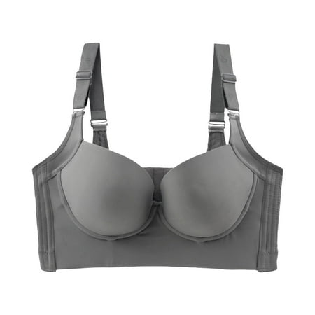 

Patlollav Womens No Steel Ring Seven-Breasted Push-Up Breast Bra Underwear