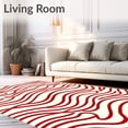 thumbnail image 2 of ODIKA 2'x3' Machine Washable Non-Slip Area Rug, Wave Ripple with Flowing Nautical Design High Traffic Rug with Pad, Red, 718258, 2 of 8