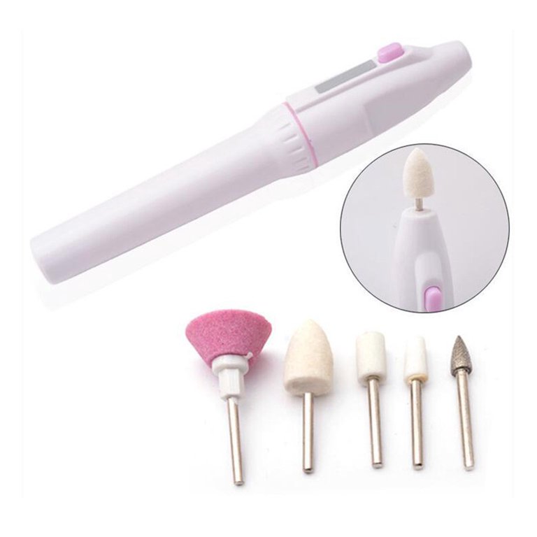 MPWEGNP Manicure Kit Pedicure Trimming Electric 5 In 1 Kit Nail Resin  Buffer Cuticle Remover Drill 