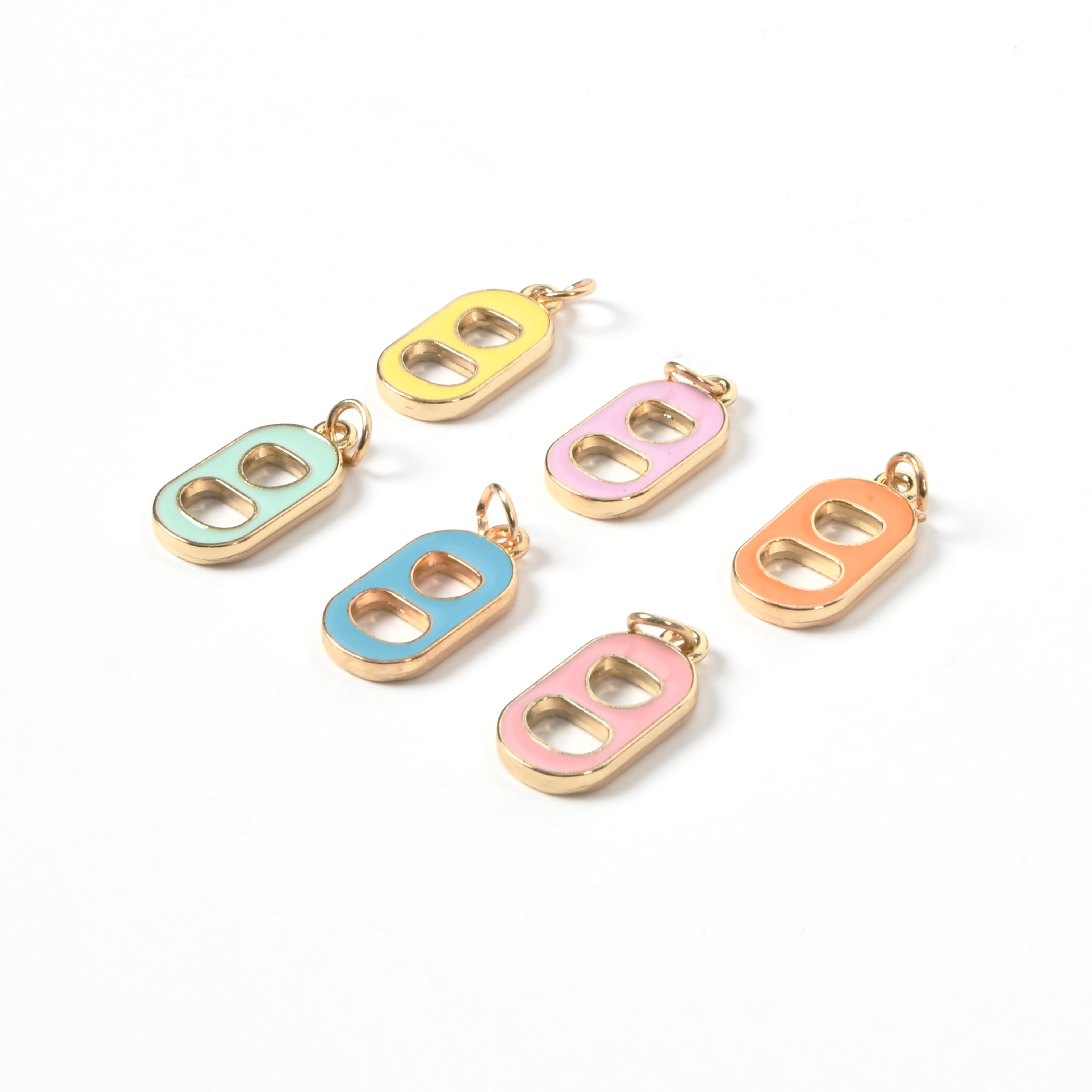 Blue Moon Beads 4 Piece Pop Tab Alloy Pastel Color Charms-Unisex-Teen to Adult