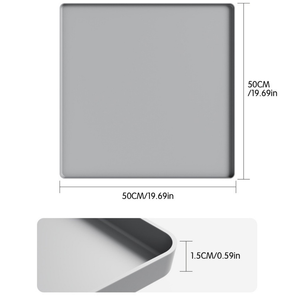 50X50Cm Fridge Silicone Mat Non-Slip Drip Pan Raised Edges For Protects Floors Non-Slip Mini Drip Pan With Raised Edges