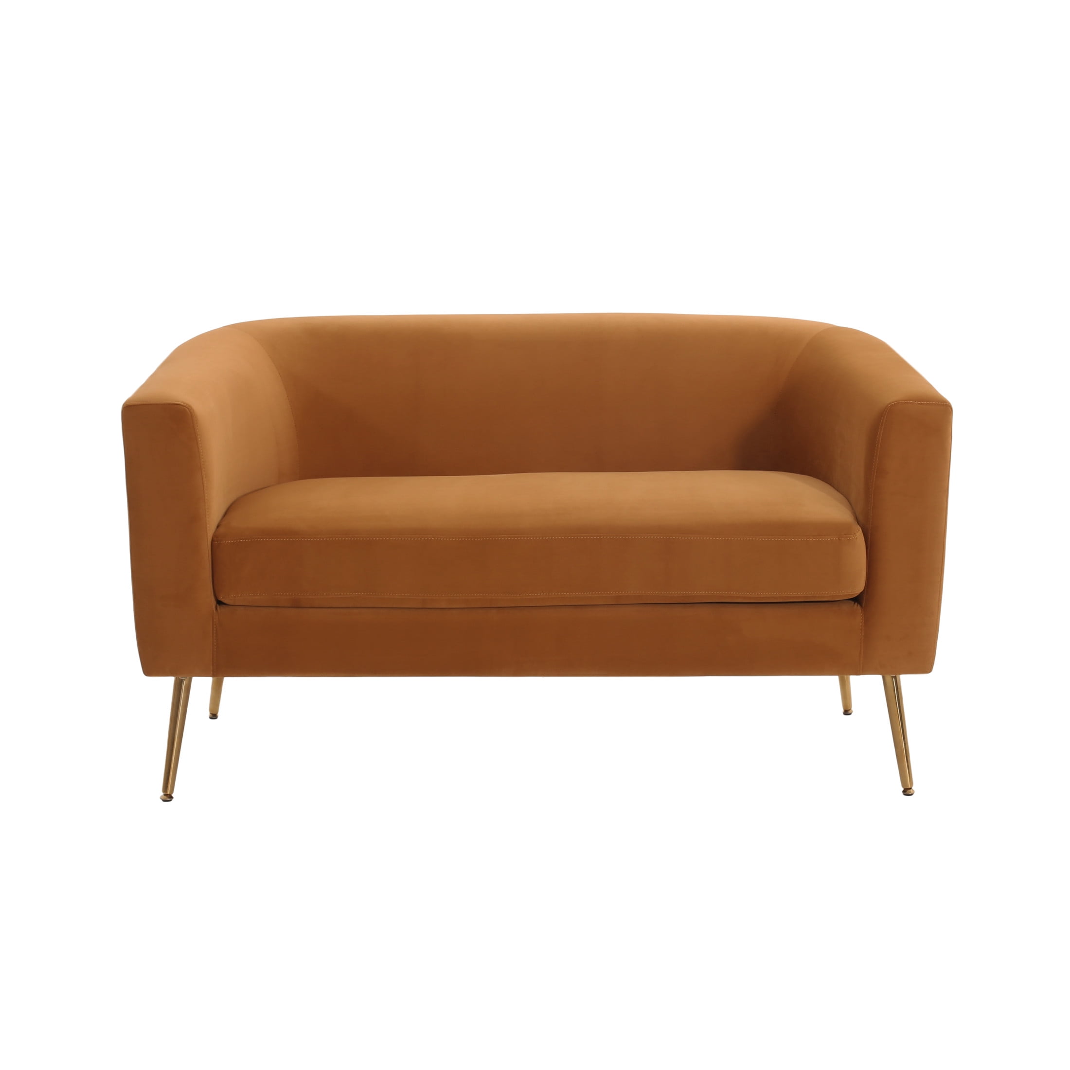 Noble House Modern Velvet Loveseat for Living Room, Turmeric
