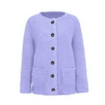 thumbnail image 4 of Liquidation d'Hiver Cardigans pour Femmes Manches Longues Manteau Ample Cardigan Chandail Uni, 4 of 6