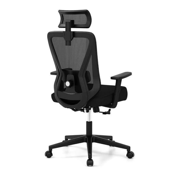 Costway Ergonomic Office Chair with Adjustable Lumbar Support Tilting Function Headrest Black
