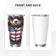 thumbnail image 3 of Fuzoiu Patriotic Boxing Bear Art Print 20oz Tumbler, Stainless Steel Vacuum Insulated Car Cup, Insulated Coffee Mug,Travel Mug with Lid,Thermal Cup for Outdoor-Straw Two-piece Set, 3 of 8