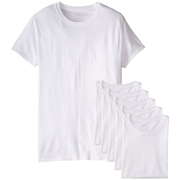 Fruit of the Loom Men`s 6-Pack White Crew T-Shirt, M, White