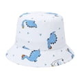 thumbnail image 4 of Oiyii Toddler Boys Printed Bucket Hats All‑Over‑Dinosaur‑Print Outdoor Sun Hats, White, 4 of 4