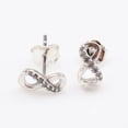 thumbnail image 3 of Pendientes brillantes con botón: un gran regalo para ella: pendientes impresionantes para mujer: plata de ley y circonita cúbica, 3 of 5