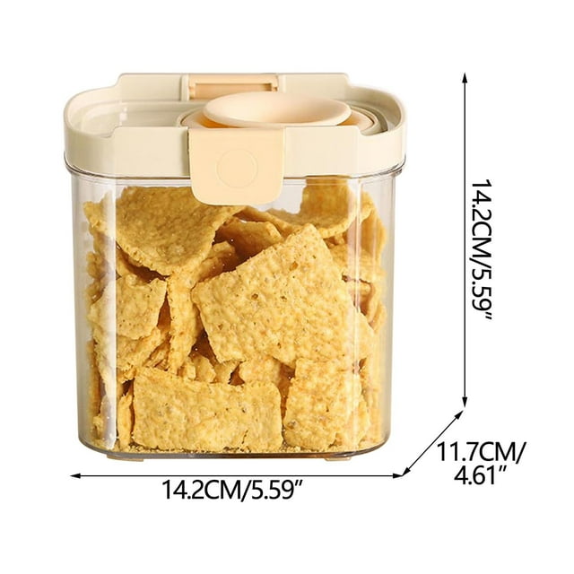Airtight Food Storage Containers with Dual Sealing Lids Food-Grade Plastic Jars for Pantry Organizing Cereals and Grains